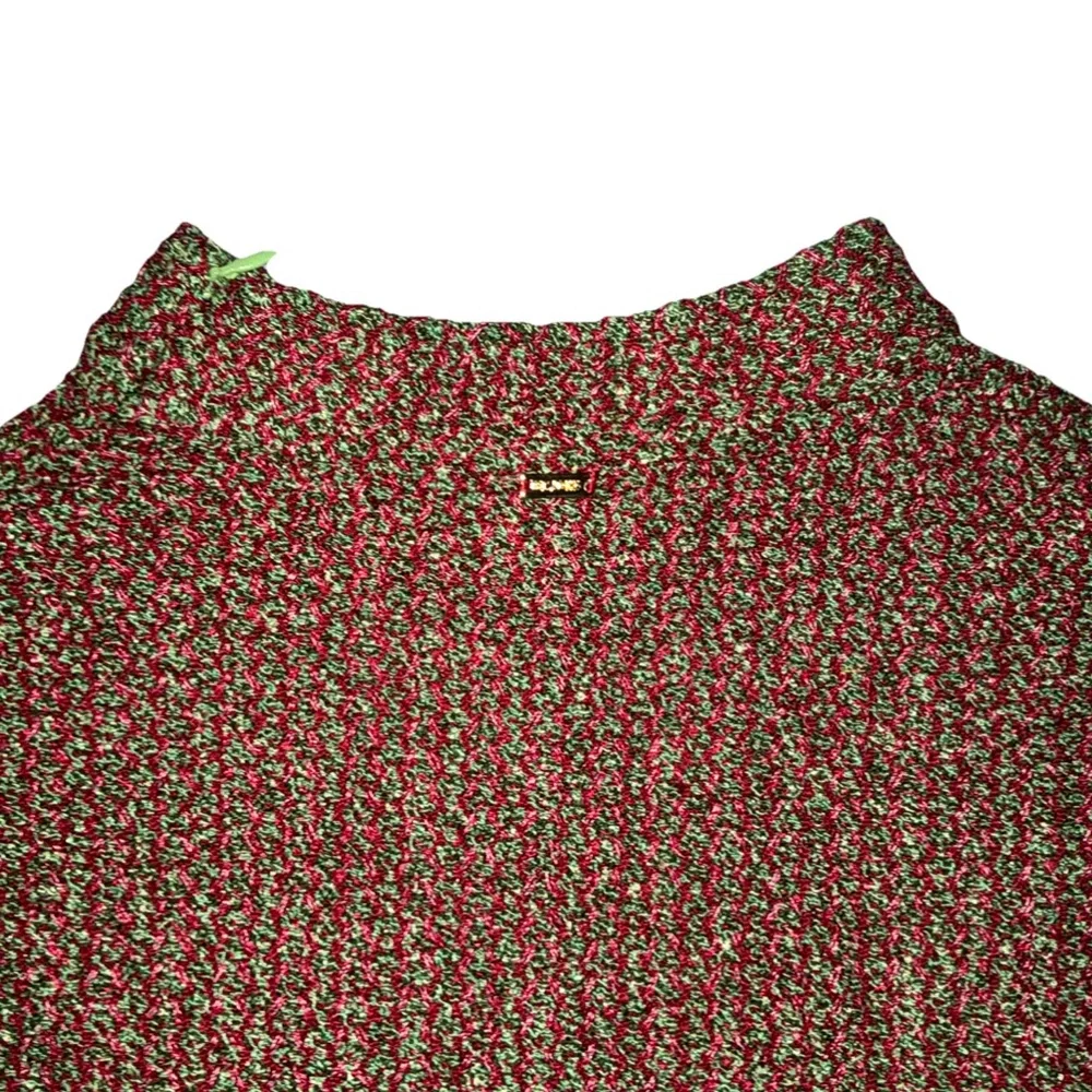NEW St. John Sport By Marie Gray Red Tan Sweater Sleeveless Wool Size Large - Picture 3 of 4